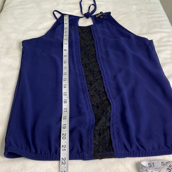 Express XS Royal Blue With Black lace Down The Front Middle. See Video - Picture 6 of 11